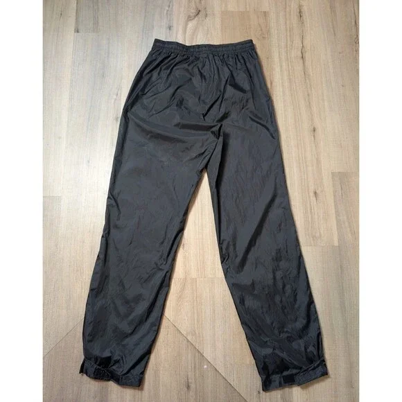 Eddie Bauer Vintage Size M Waterproof Rain Pants Black Hiking Wind Overpants - Picture 2 of 11